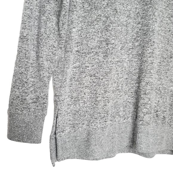Lucky Brand V-Neck Marled Grey High Low Hemline Sweater, Size Small - Picture 6 of 9
